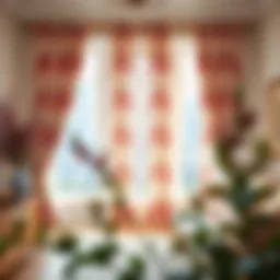 Elegant floral rod pocket curtains enhancing a vibrant living room
