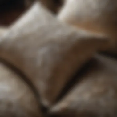 Close-up of intricate patterns on a French pillow