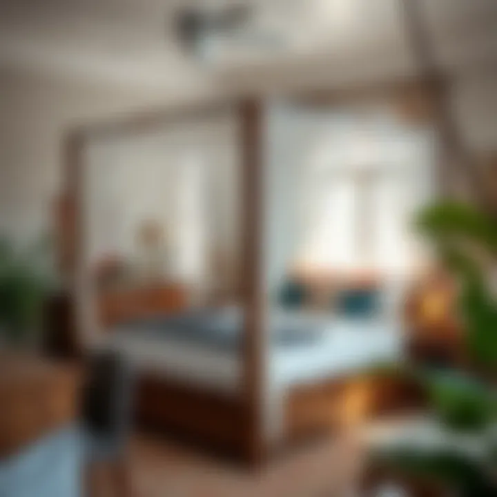 DIY project for building a canopy bed with storage features