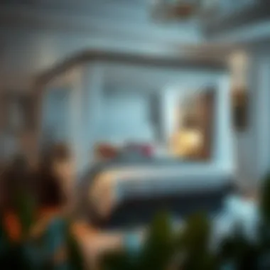 Elegant full canopy bed with integrated storage solutions