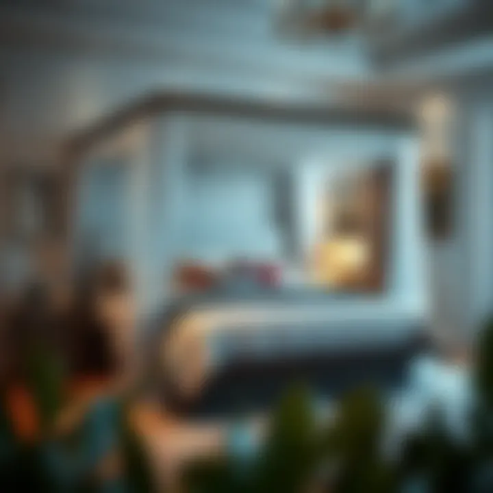 Elegant full canopy bed with integrated storage solutions