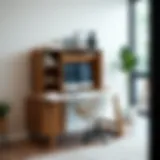 Stylish 36 inch computer desk with hutch showcasing modern design