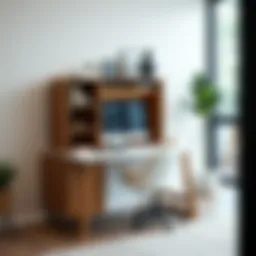 Stylish 36 inch computer desk with hutch showcasing modern design