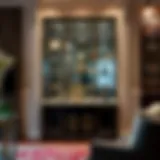 Elegant glass curio cabinet showcasing collectibles