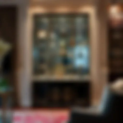 Elegant glass curio cabinet showcasing collectibles