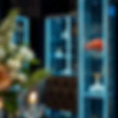 Stylish glass curio cabinet with integrated lighting