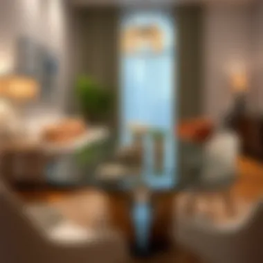 Stylish glass dining table set in a chic interior