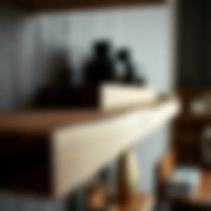 Close-up of a beautifully crafted hardwood shelf