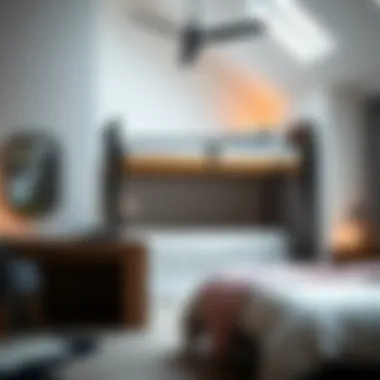 Stylish loft bed in a modern minimalist bedroom