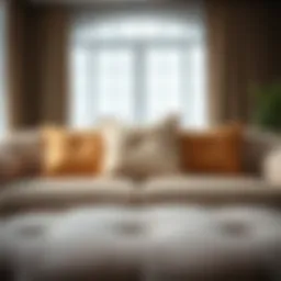 Elegant arrangement of 16x16 inner cushions on a stylish sofa