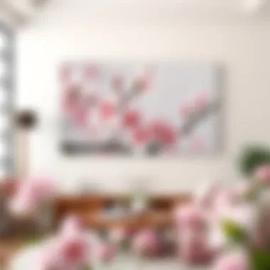 Blooming Cherry Blossoms Canvas Art A stunning canvas art piece featuring blooming cherry blossoms