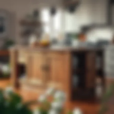 Functional kitchen island with ample storage and seating options