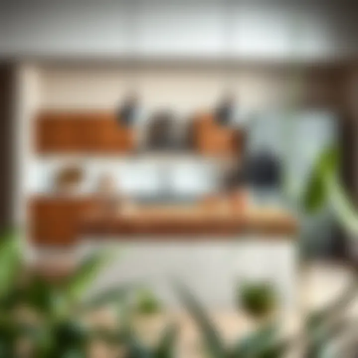 Stylish kitchen island featuring innovative materials and colors