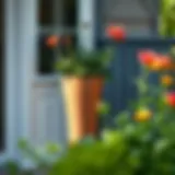 Elegant tall outdoor pot showcasing vibrant plant life