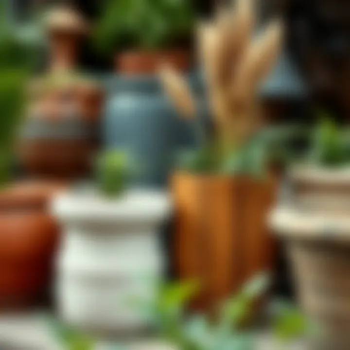 Close-up of materials used for crafting outdoor pots