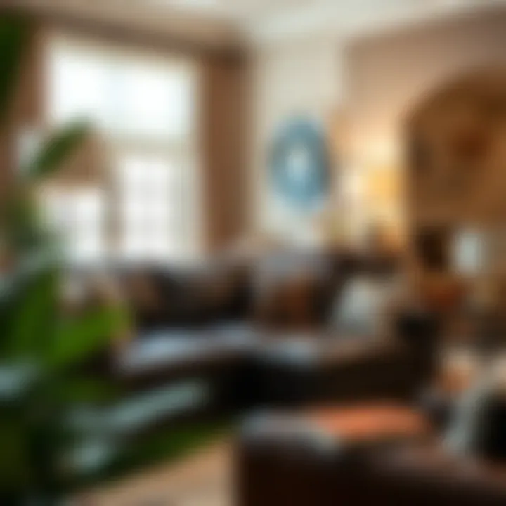 Versatile leather sofa integrated into a chic home decor