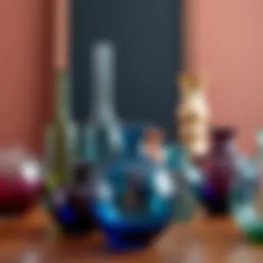 Assortment of glass vases showcasing various shapes and colors