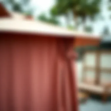 Close-up of high-quality materials used in patio umbrellas with curtains