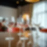 Elegant design of plastic glasses with handles on a dining table