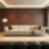 Elegant queen size pull out sofa in modern living room