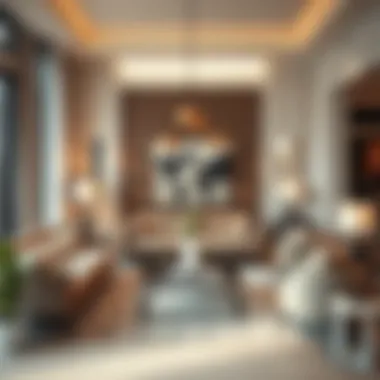 Elegant living room with modern furniture arrangement