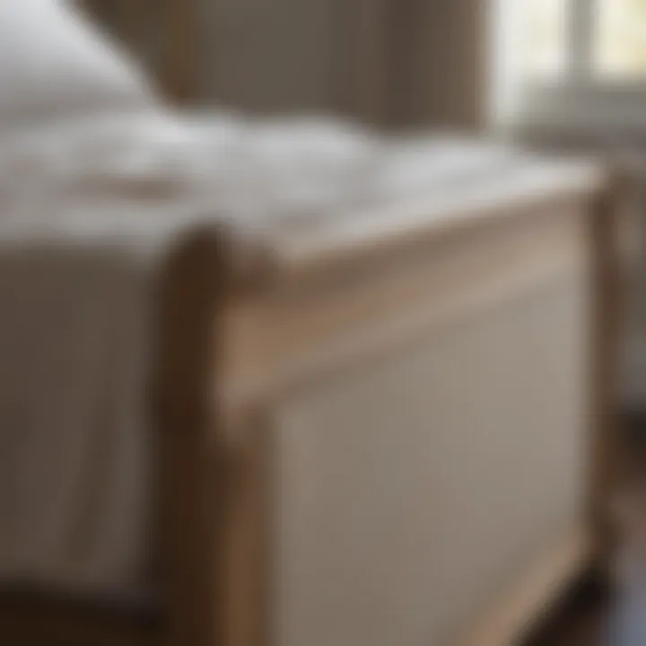 Close-up view of the high-quality materials used in the Camas Queen bed construction