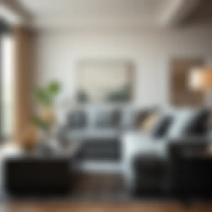 Stylish sectional couch in a chic living room