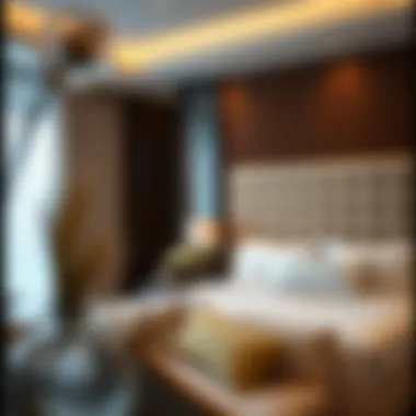 Elegant fabric headboard in a modern bedroom setting