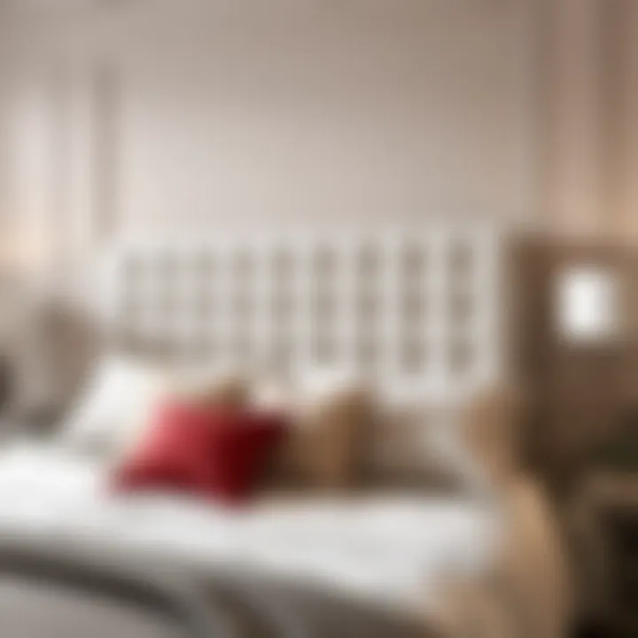 Luxurious upholstered headboard enhancing bedroom ambiance