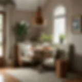 Stylish breakfast nook set in a cozy corner