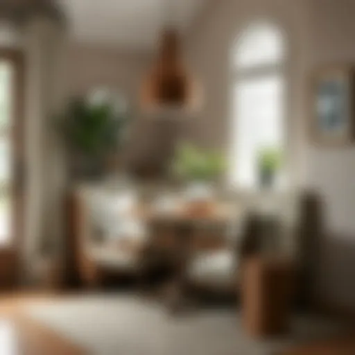 Stylish breakfast nook set in a cozy corner