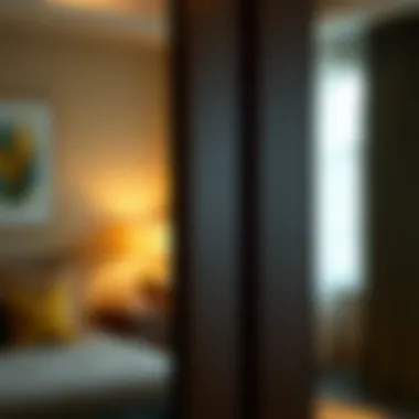 Close-up of smoked glass door detailing