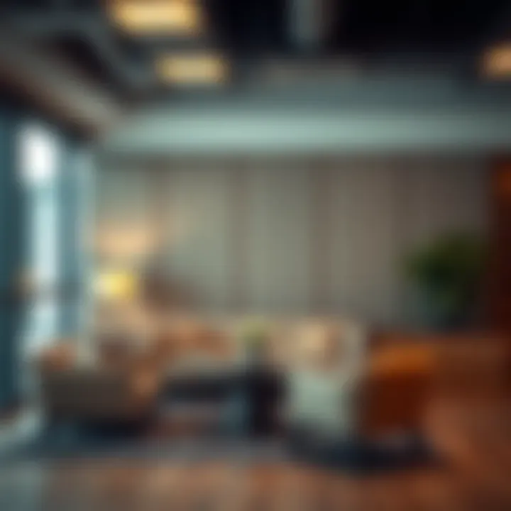 Commercial setting utilizing sound barrier panels to reduce noise