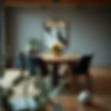 Elegant oak dining table with modern chairs