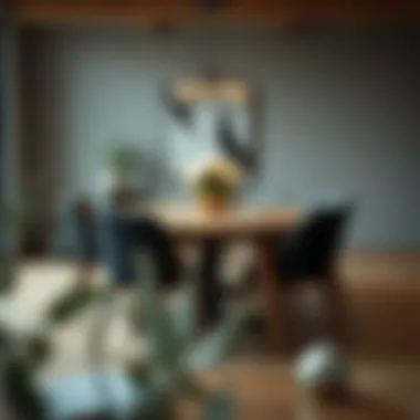 Elegant oak dining table with modern chairs