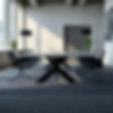 Modern rectangular table in a stylish office space