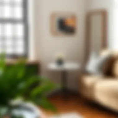 Stylish side table in a cozy reading nook