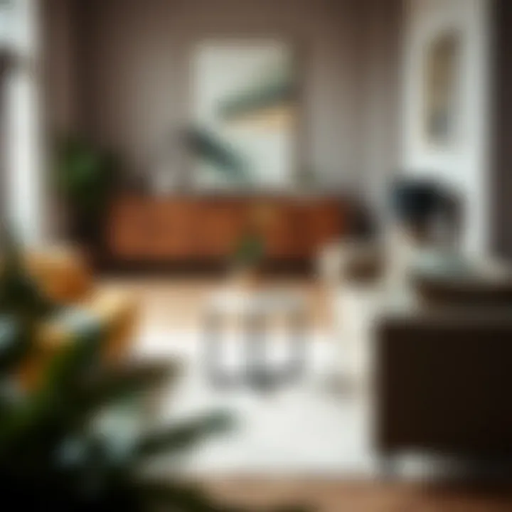 A contemporary 30 inch accent table integrated into a minimalist living space.