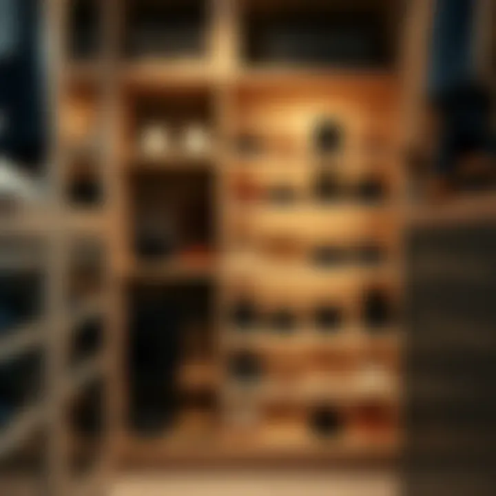 Interior view highlighting shoe organization