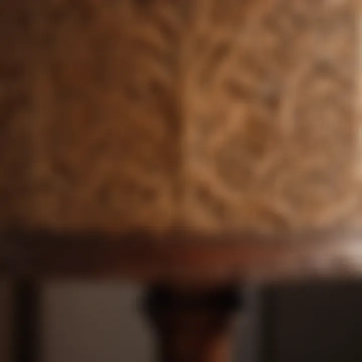 Elegant wooden lamp shade showcasing intricate carvings