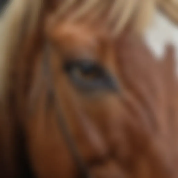 Detailed close-up of a horse's face illustrating emotion