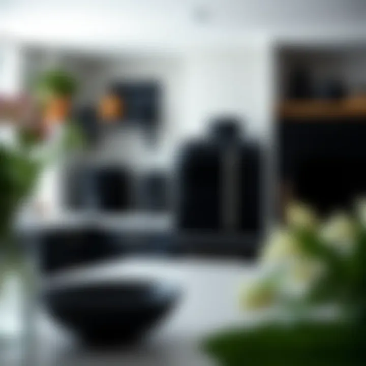 Aesthetic arrangement of black appliances enhancing a kitchen