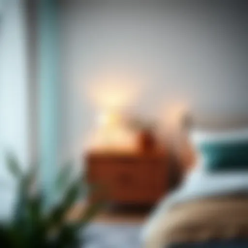 Elegant wooden nightstand set in a modern bedroom