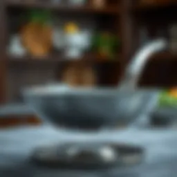 A beautifully crafted stainless steel wok showcasing its polished surface and non-stick feature