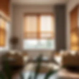Elegant wooden blinds enhancing natural light