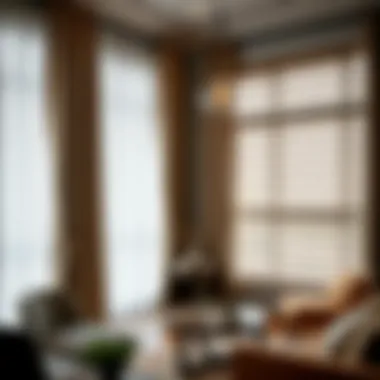 Luxurious fabric curtains paired with sleek blinds