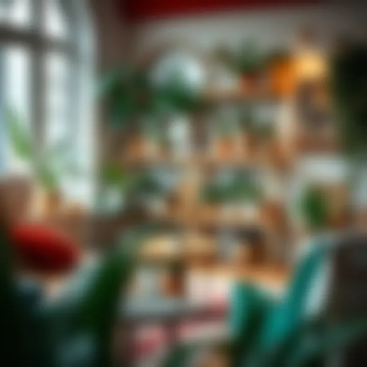 Eclectic indoor space featuring diverse plant shelf styles