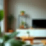 Elegant Small Plant Shelf in Modern Living Room Elegant small plant shelf in a modern living room