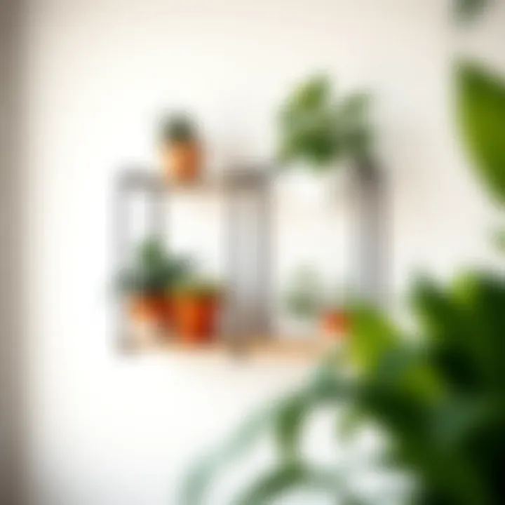 Minimalist plant shelf design with vibrant plant selections