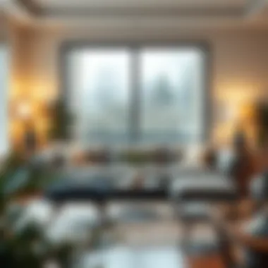 Comfortable seating arrangement featuring deep seat grey sofa